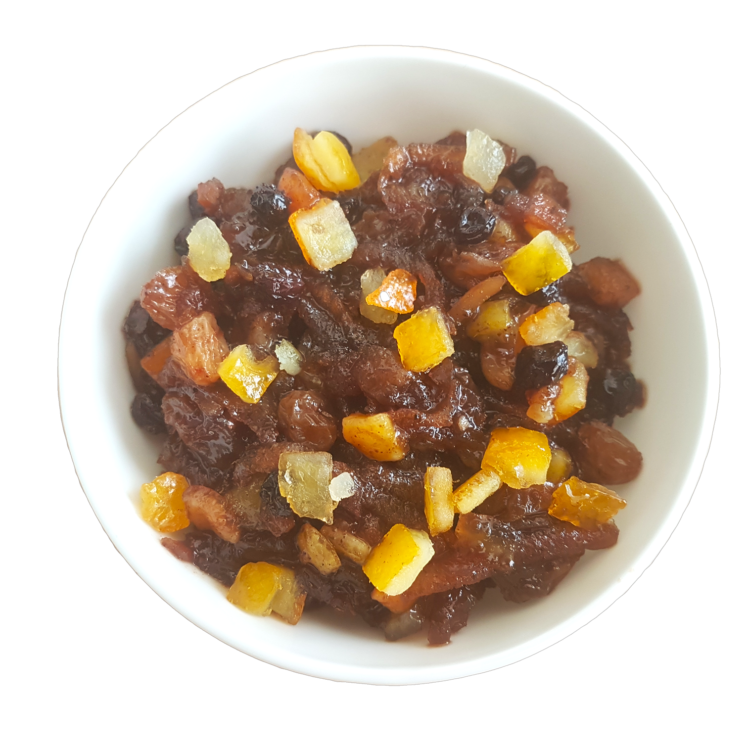 Top view of Range Tasmania Festive Fruit Mince showing rich, chunky fruit and spice blend