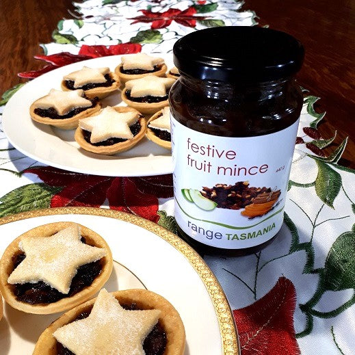 Homemade mince pies filled with Range Tasmania’s handcrafted festive fruit mince