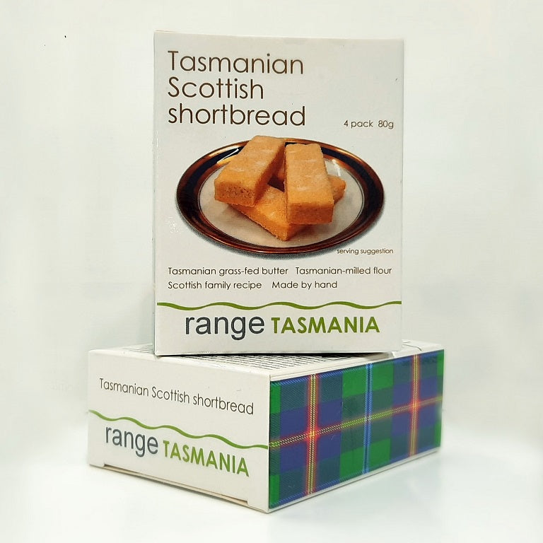 4-finger gift pack of Range Tasmania Scottish Shortbread – Tasmanian grass-fed butter biscuits