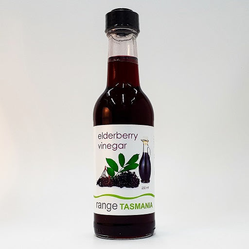 250ml bottle of Range Tasmania Elderberry Vinegar – small-batch vinegar with 27% elderberries