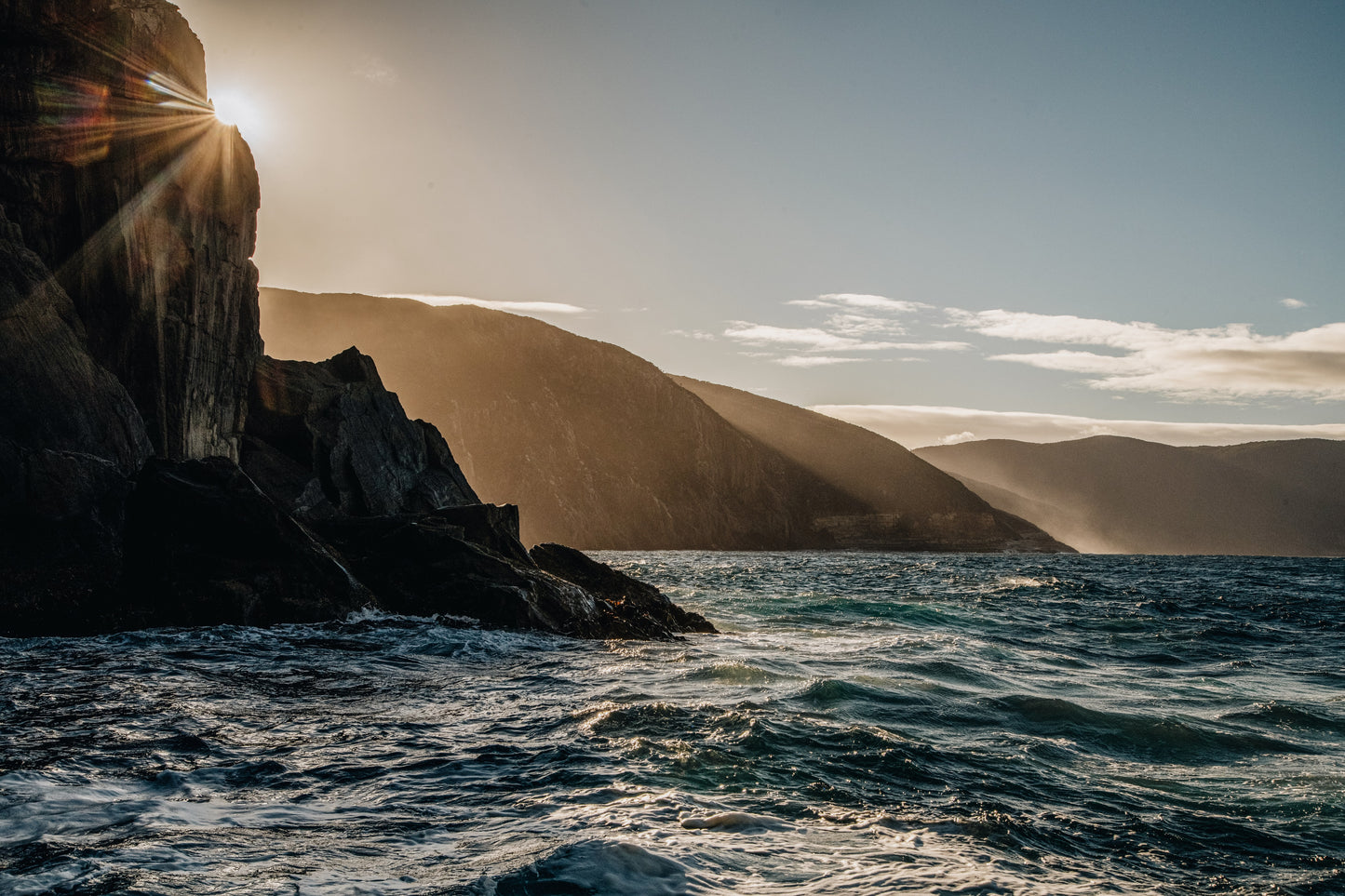 range Tasmania greeting card image of waves in the Tasmanian Peninsular