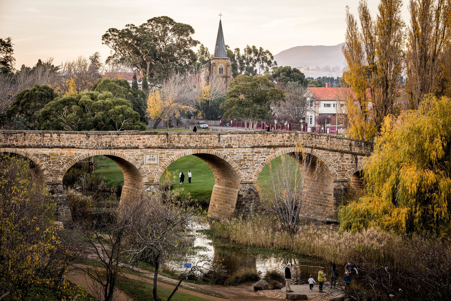 range Tasmania greeting card image of the historic Richmond bridge Tasmania in landscape