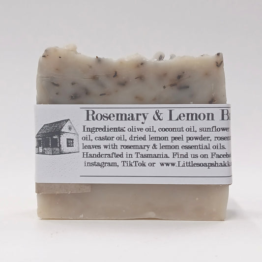 Bar of soap with a label on a white background