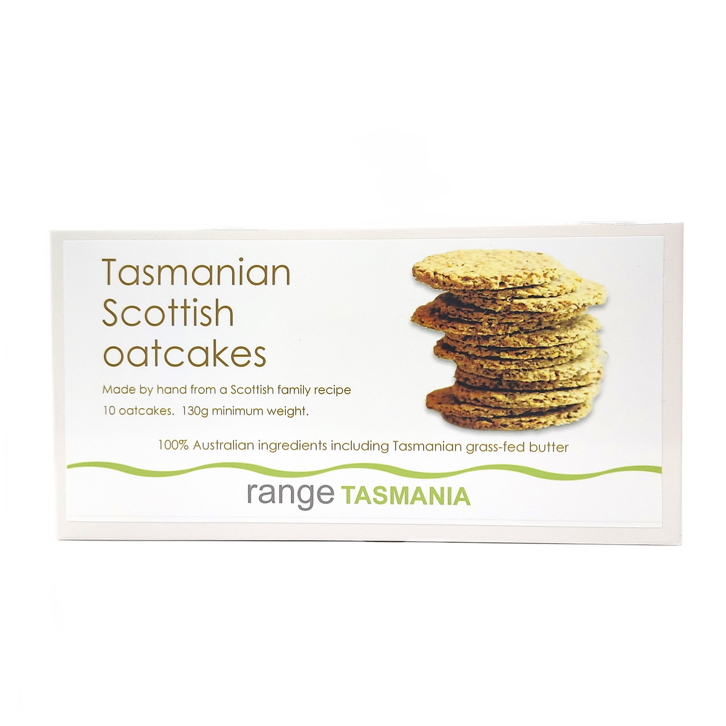 Tasmanian Scottish oatcakes - 10 oatcakes - 130g minimum weight