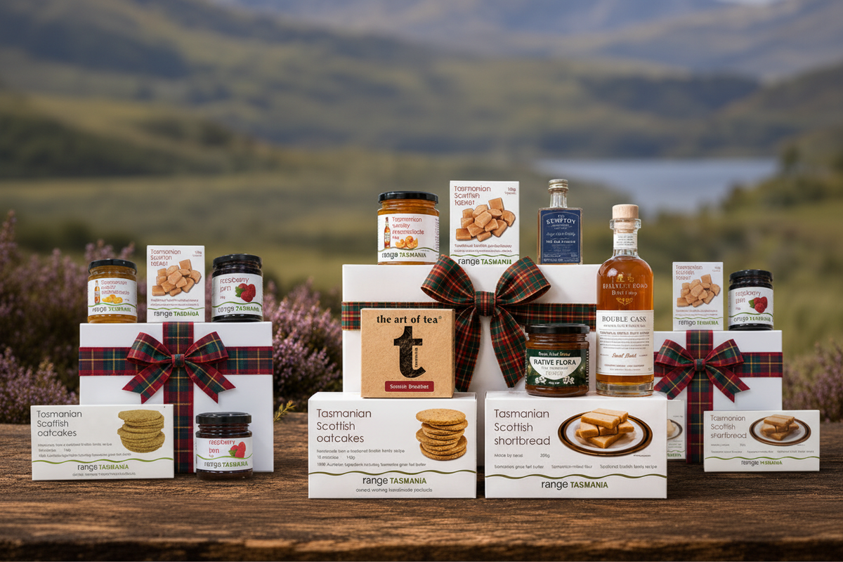 Scottish gift hamper collage