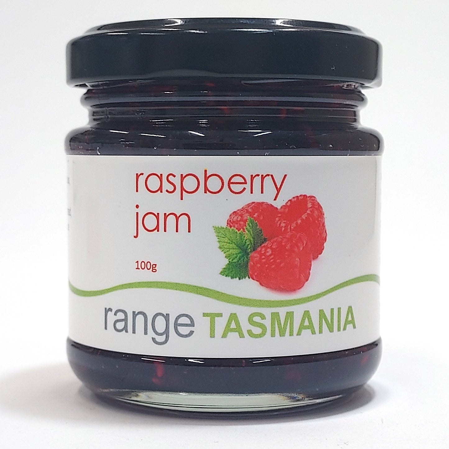 a 100 gram jar of raspberry jam