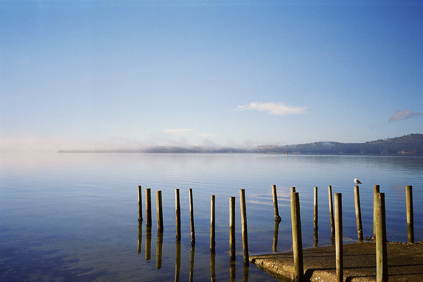 range Tasmania greeting card image of middleton jetty with Bruny island shown in background
